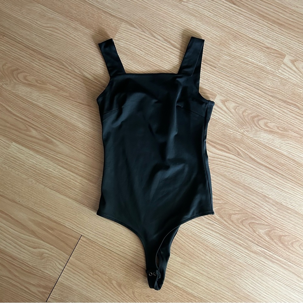 NWT Reoria Black Square Neck Bodysuit XS